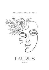 Taurus Woman, A/3 Taurus Digital Printable