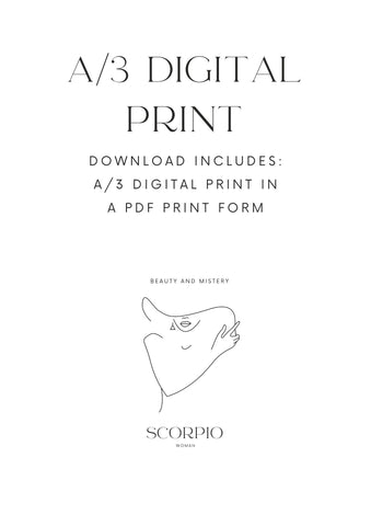 Scorpio Woman, A/3 Scorpio Digital Printable