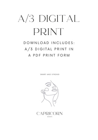 Capricorn Woman, A/3 Capricorn Digital Printable
