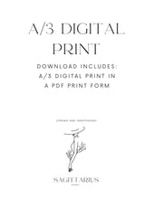 Sagittarius Woman, A/3 Sagittarius Digital Printable