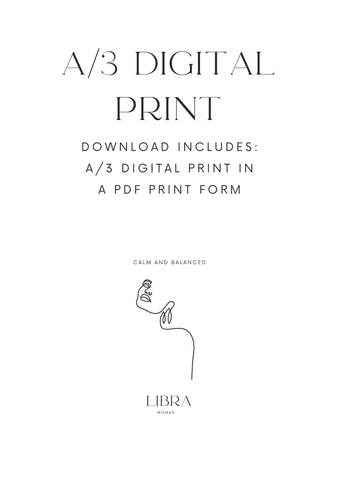 Libra Woman, A/3 Libra Digital Printable