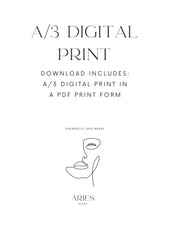 Aries Woman, A/3 Aries Digital Printable