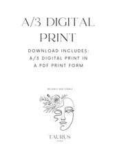 Taurus Woman, A/3 Taurus Digital Printable