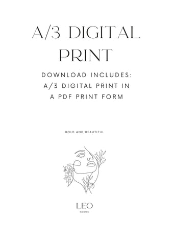 Leo Woman, A/3 Leo Digital Printable