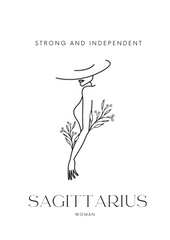 Sagittarius Woman, A/3 Sagittarius Digital Printable