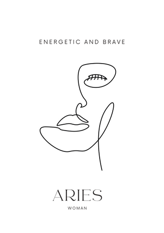 Aries Woman, A/3 Aries Digital Printable