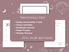 Libra Weekly Planner 2023 Printable, Custom Personalised Zodiac Journal, Constellation Stars Zodiac, Zodiac Gifts Birthday