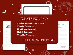 Scorpio Weekly Planner 2023 Printable, Custom Personalised Zodiac Journal, Constellation Stars Zodiac, Zodiac Gifts Birthday