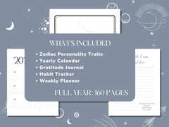 Pisces Weekly Planner 2023 Printable, Custom Personalised Zodiac Journal, Constellation Stars Zodiac, Zodiac Gifts Birthday