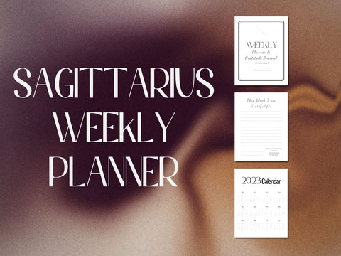 Sagittarius Weekly Planner 2023 Printable, Custom Personalised Zodiac Journal, Constellation Stars Zodiac, Zodiac Gifts Birthday