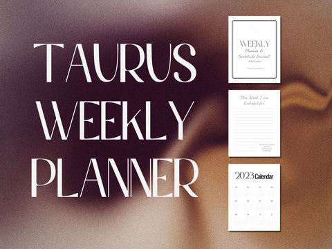 Taurus Weekly Planner 2023 Printable, Custom Personalised Zodiac Journal, Constellation Stars Zodiac, Zodiac Gifts Birthday