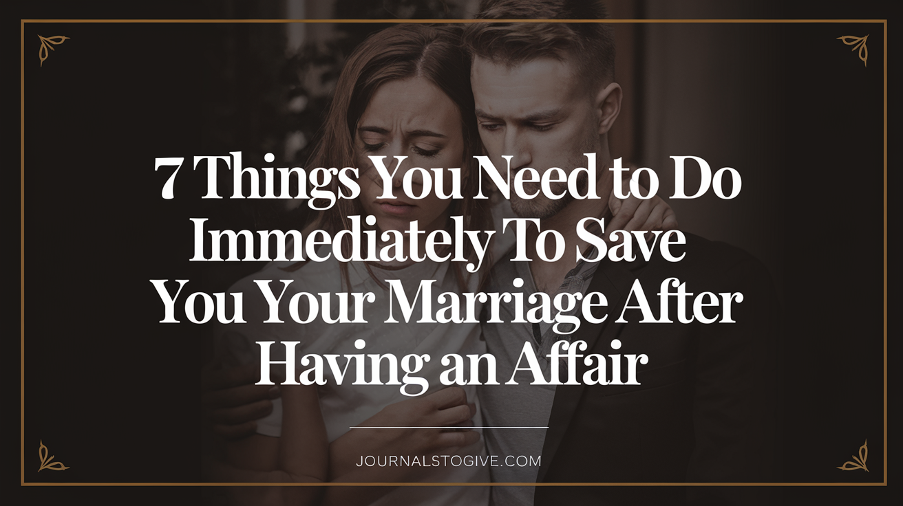 7 Things You Need to Do Immediately to Save Your Marriage After Having an Affair