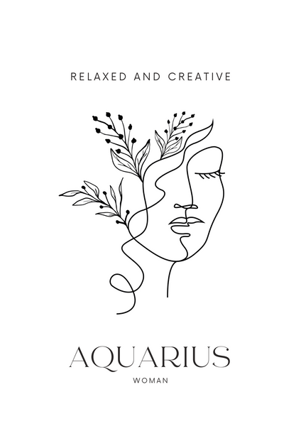 Aquarius Woman, A/3 Aquarius Digital Printable