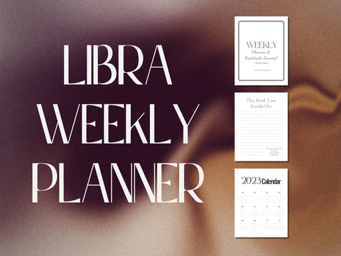 Libra Weekly Planner 2023 Printable, Custom Personalised Zodiac Journal, Constellation Stars Zodiac, Zodiac Gifts Birthday