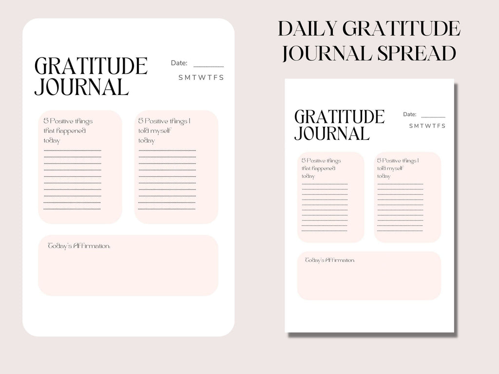 Daily Gratitude Journal Printable with Coloring Book for Adults and In ...