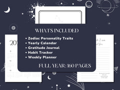 Aries Weekly Planner 2023 Printable, Custom Personalised Zodiac Journal, Constellation Stars Zodiac, Zodiac Gifts Birthday