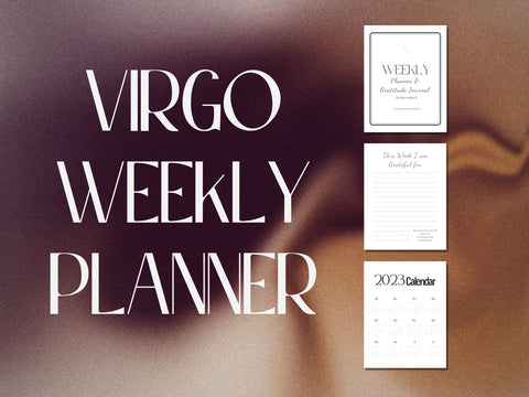 Virgo Weekly Planner 2023 Printable, Custom Personalised Zodiac Journal, Constellation Stars Zodiac, Zodiac Gifts Birthday