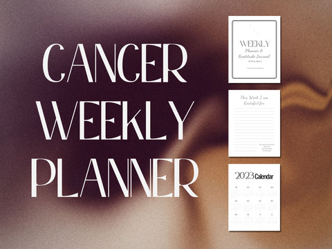 Cancer Weekly Planner 2023 Printable, Custom Personalised Zodiac Journal, Constellation Stars Zodiac, Zodiac Gifts Birthday